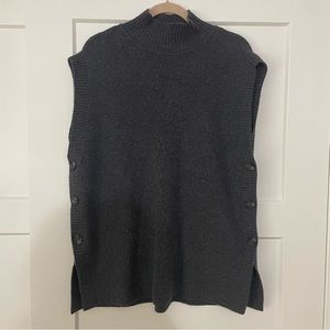 Loft grey side button sweater vest